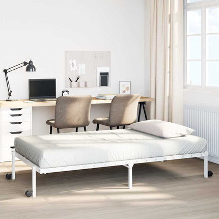 sengeramme uden madras foldbare 75x190 cm stål hvid