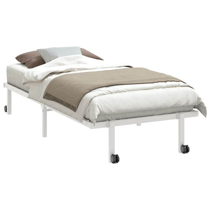 sengeramme uden madras foldbare 90x200 cm stål hvid