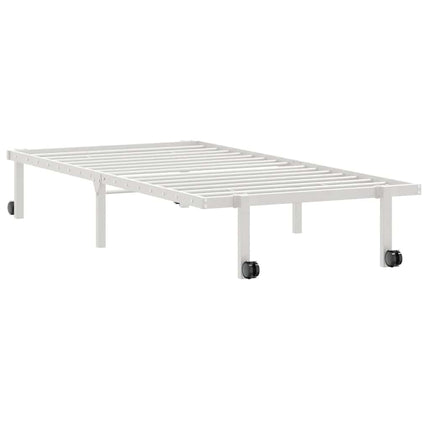 sengeramme uden madras foldbare 90x200 cm stål hvid