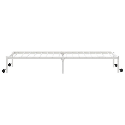 sengeramme uden madras foldbare 90x200 cm stål hvid