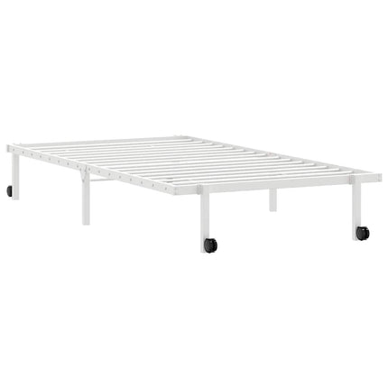 sengeramme uden madras foldbare 100x200 cm stål hvid