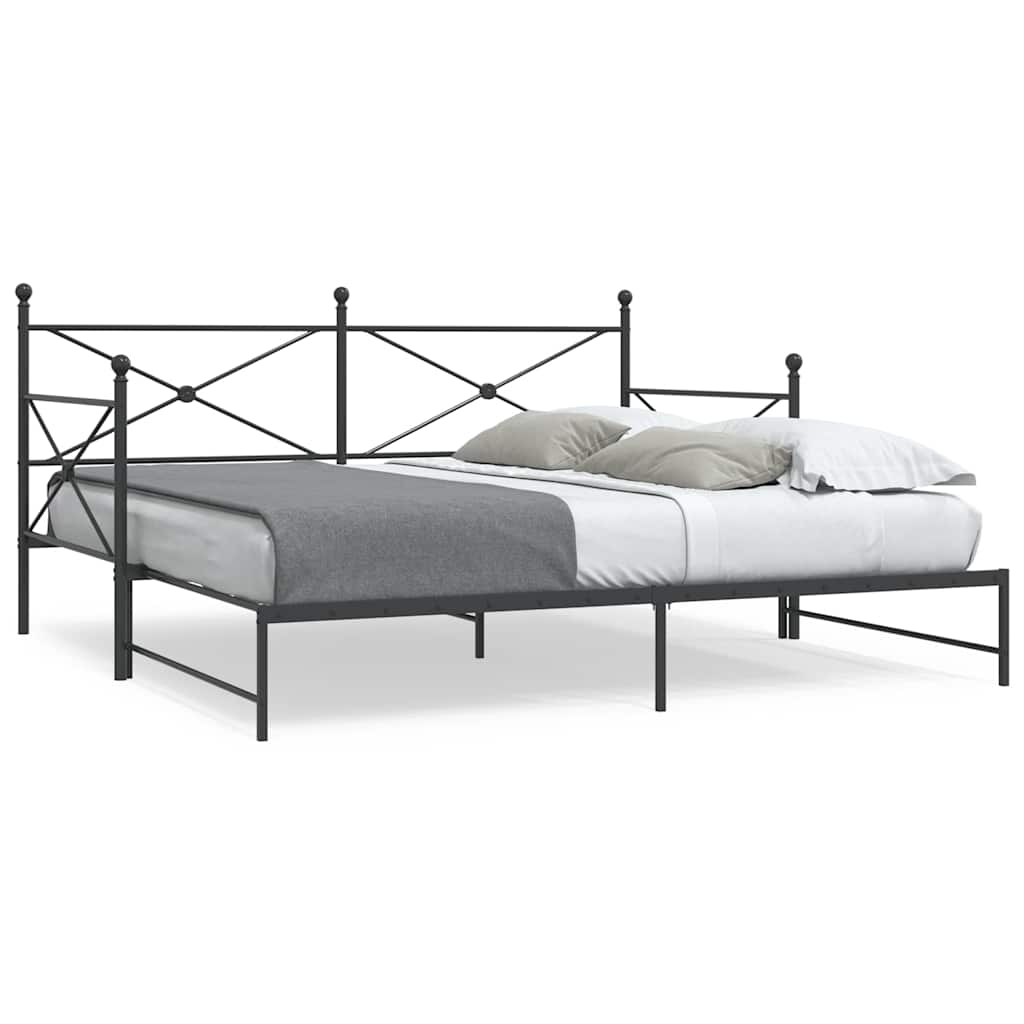 daybed med udtræk uden madras 107x203 cm stål sort