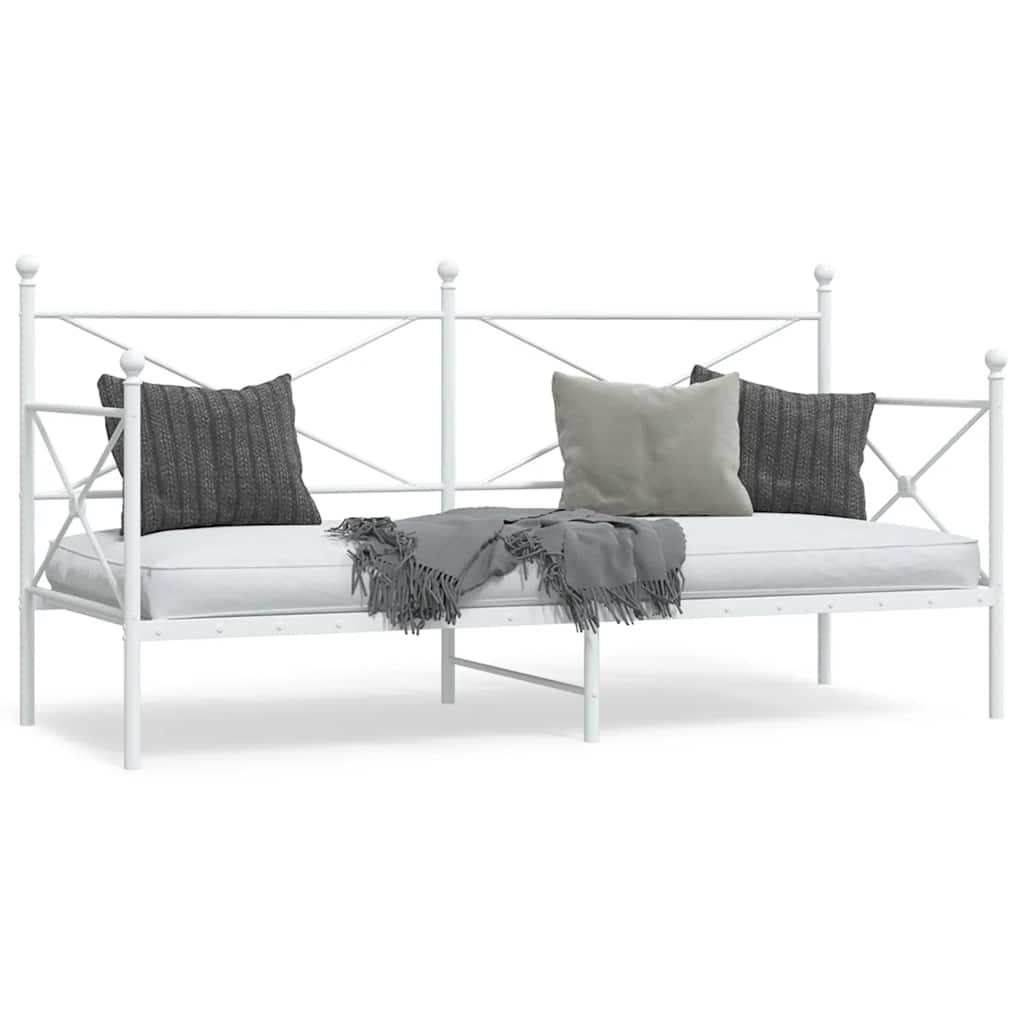 Daybed uden madras 90×200 cm - stål, hvid