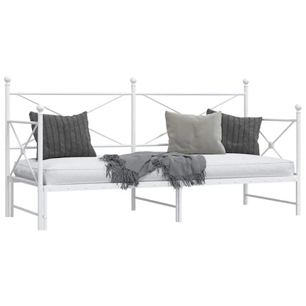 daybed med udtræk uden madras 75x190 cm stål hvid