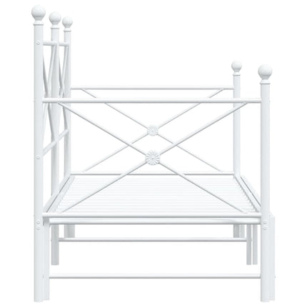 daybed med udtræk uden madras 75x190 cm stål hvid