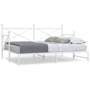 daybed med udtræk uden madras 75x190 cm stål hvid