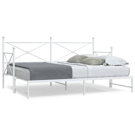 daybed med udtræk uden madras 75x190 cm stål hvid