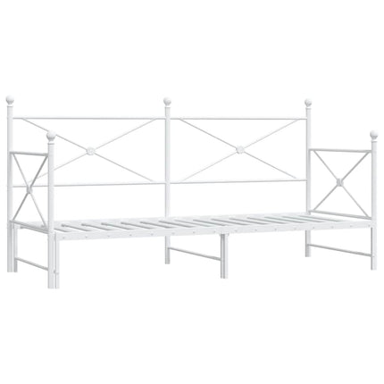 daybed med udtræk uden madras 80x200 cm stål hvid