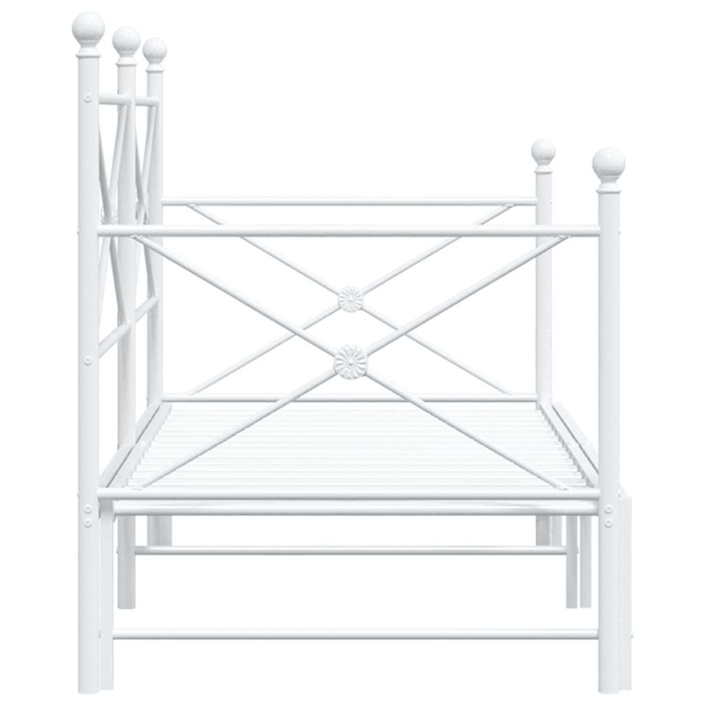 daybed med udtræk uden madras 80x200 cm stål hvid
