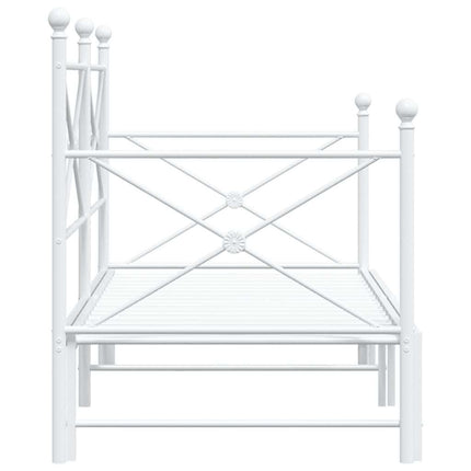 daybed med udtræk uden madras 80x200 cm stål hvid