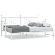 daybed med udtræk uden madras 80x200 cm stål hvid