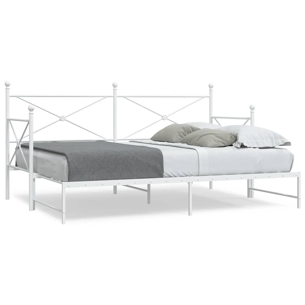 Daybed Uden Madras Stål - Hvid / med udtræk / 90 x 200 cm