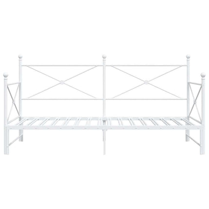 daybed med udtræk uden madras 100x190 cm stål hvid