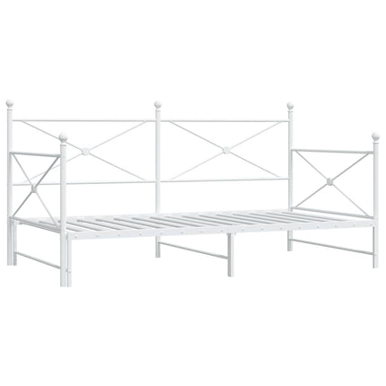 daybed med udtræk uden madras 107x203 cm stål hvid