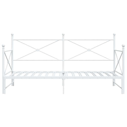 daybed med udtræk uden madras 107x203 cm stål hvid