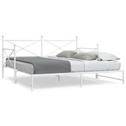 daybed med udtræk uden madras 107x203 cm stål hvid