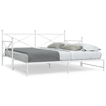 daybed med udtræk uden madras 107x203 cm stål hvid