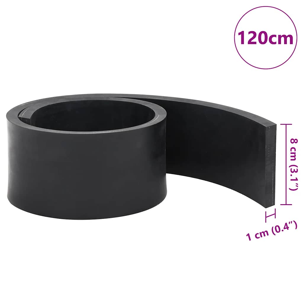 gummikant til sneplov 120x8x1 cm sort