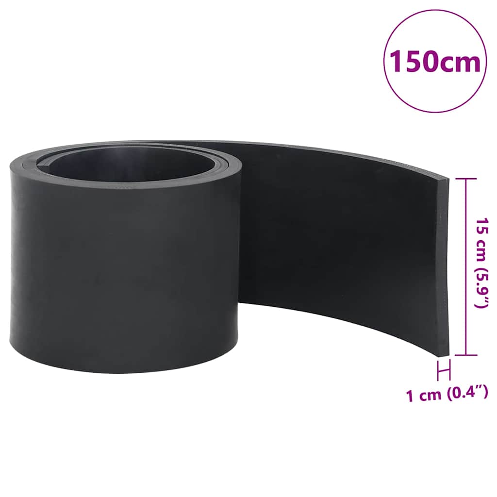 gummikant til sneplov 150x15x1 cm sort