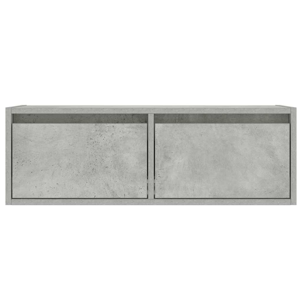 sengebord med LED-lys 75x35,5x25 cm betongrå