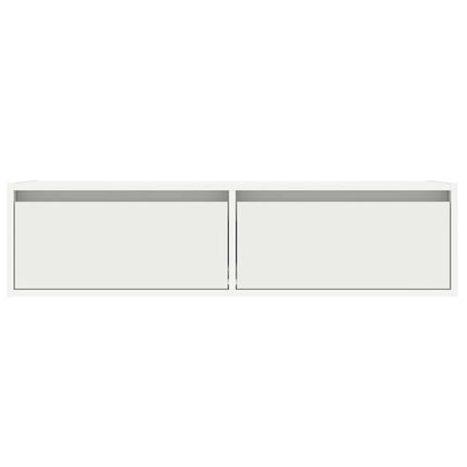 tv-skab med LED-lys 100X35,5x25 cm hvid
