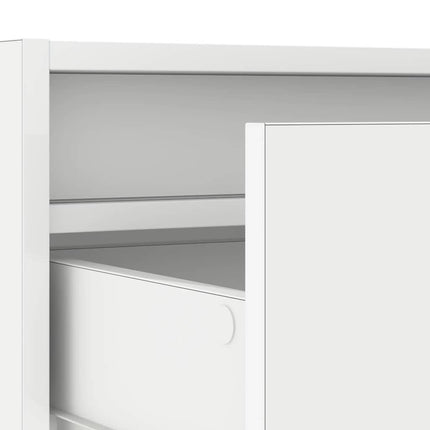 tv-skab med LED-lys 100X35,5x25 cm hvid