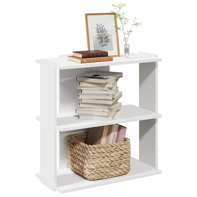 bogreol med 3 hylder 60x30x60 cm konstrueret træ hvid