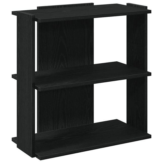 bogreol med 3 hylder 60x30x60 cm konstrueret træ sort
