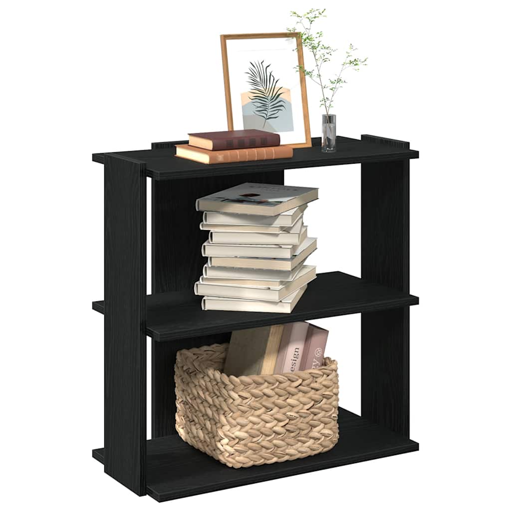 Bogreol med 3 hylder 60 × 30 × 60 cm - sort konstrueret træ