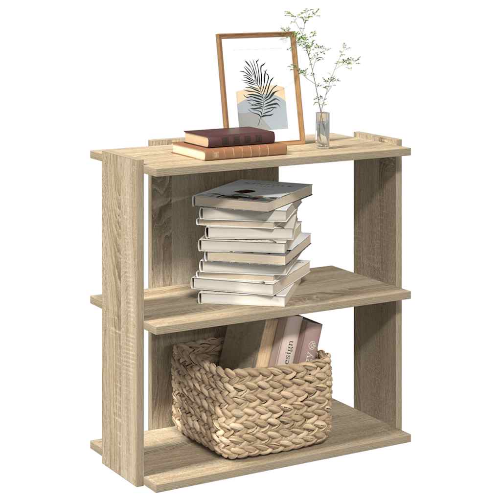 bogreol 60x30x60 cm 3 hylder konstrueret træ sonoma-eg billede