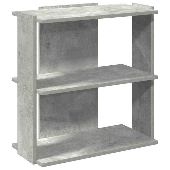 bogreol 60x30x60 cm 3 hylder konstrueret træ betongrå
