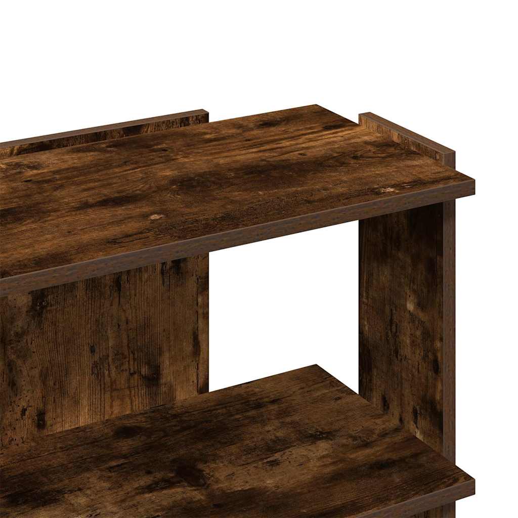 bogreol 60x30x60 cm 3 hylder konstrueret træ røget eg