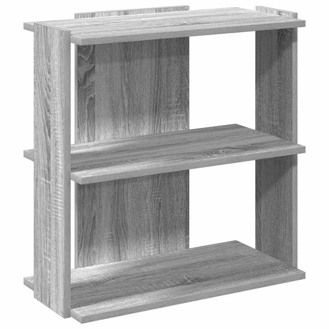 bogreol 60x30x60 cm 3 hylder konstrueret træ grå sonoma-eg