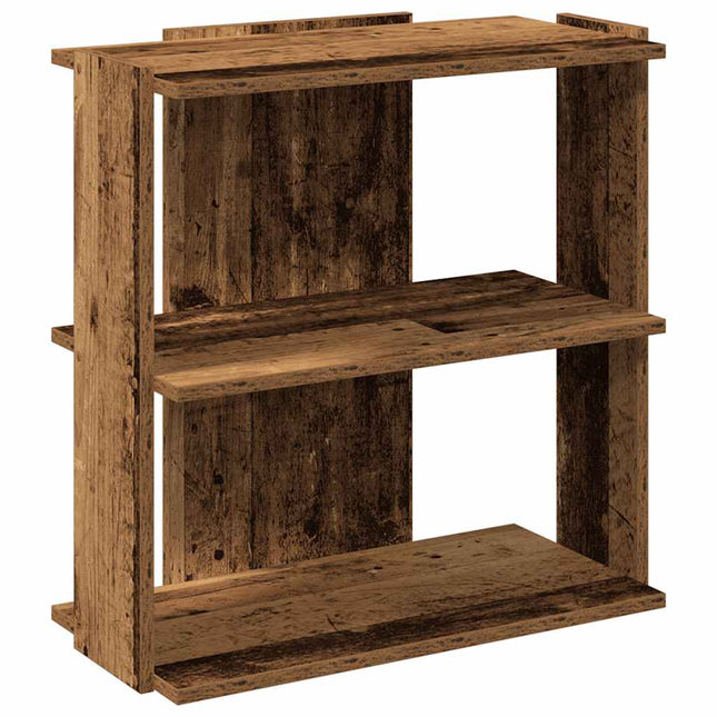 bogreol med 3 hylder 60x30x60 cm konstrueret træ antikt træ