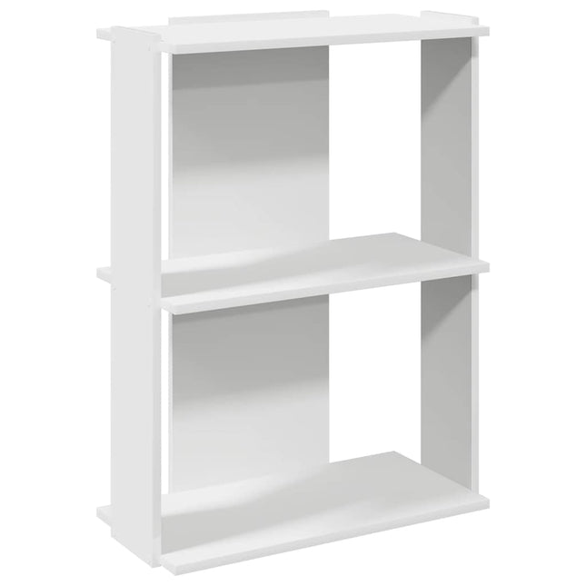 bogreol med 3 hylder 60x30x80 cm konstrueret træ hvid