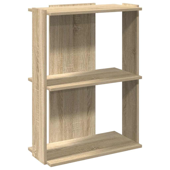 bogreol 60x30x80 cm 3 hylder konstrueret træ sonoma-eg