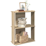 bogreol 60x30x80 cm 3 hylder konstrueret træ sonoma-eg