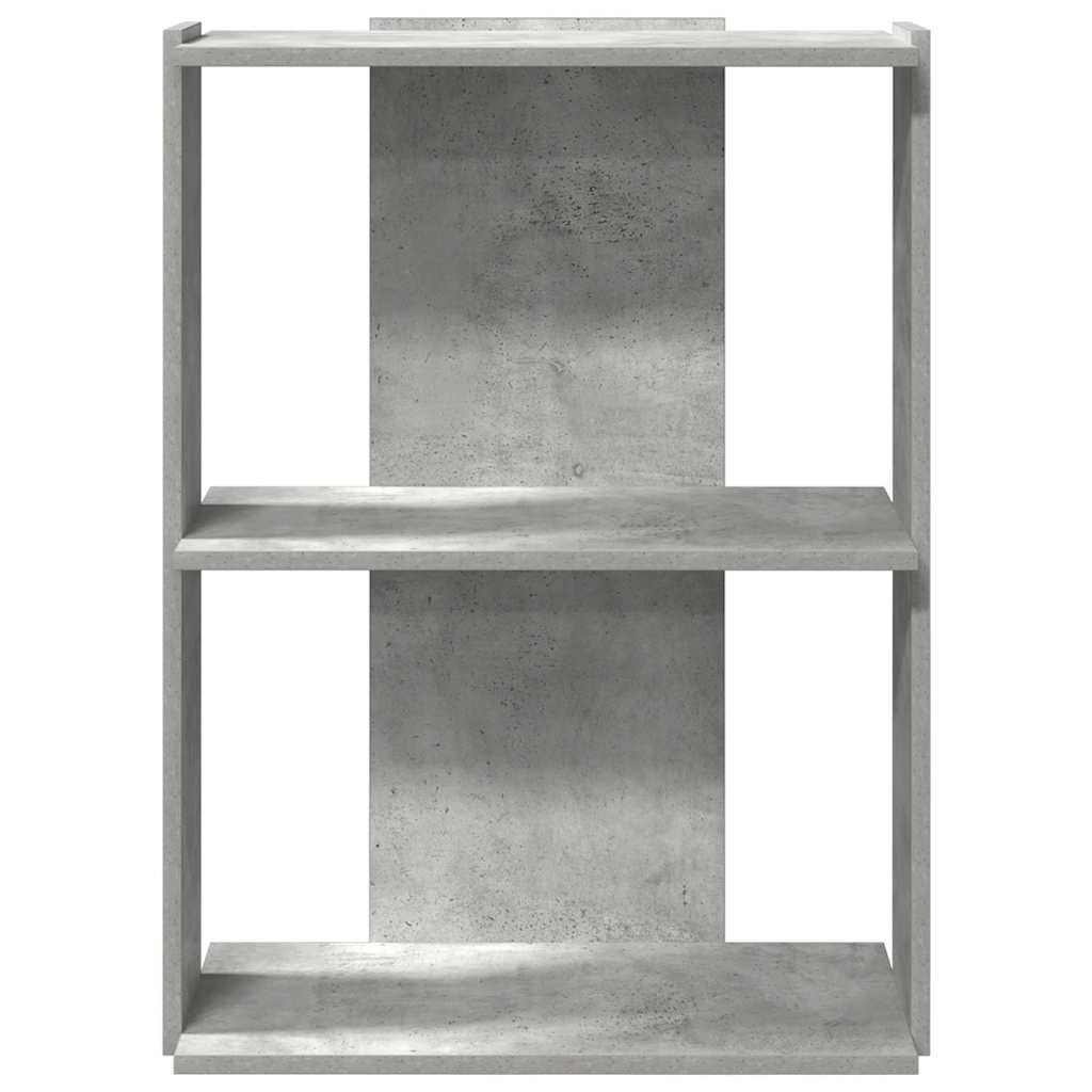bogreol 60x30x80 cm 3 hylder konstrueret træ betongrå