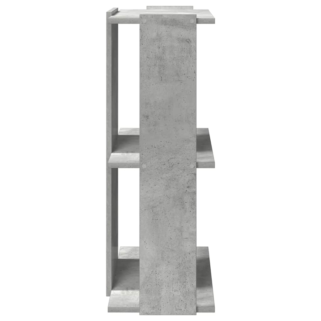 bogreol 60x30x80 cm 3 hylder konstrueret træ betongrå
