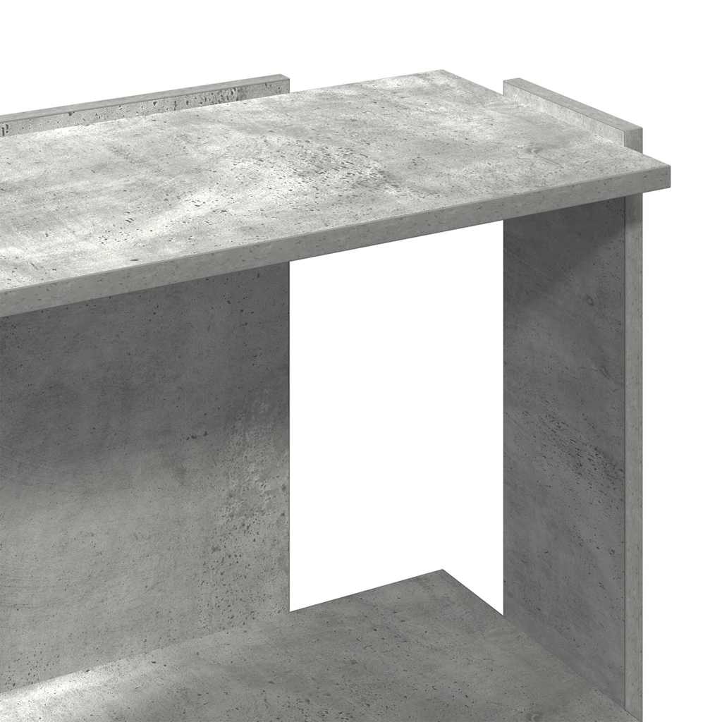 bogreol 60x30x80 cm 3 hylder konstrueret træ betongrå