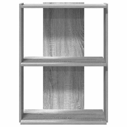 bogreol 3 hylder 60x30x80 cm konstrueret træ grå sonoma-eg
