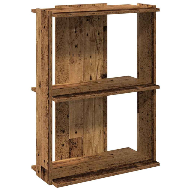 bogreol 60x30x80 cm 3 hylder konstrueret træ antikt træ