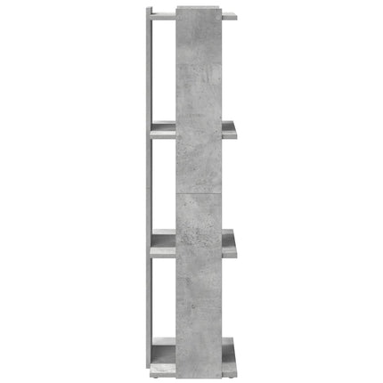bogreol 60x30x120 cm 3 hylder konstrueret træ betongrå
