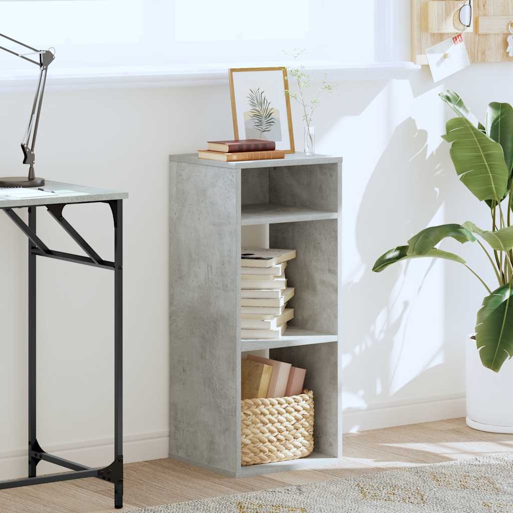 bogreol 34x31x80 cm konstrueret træ betongrå