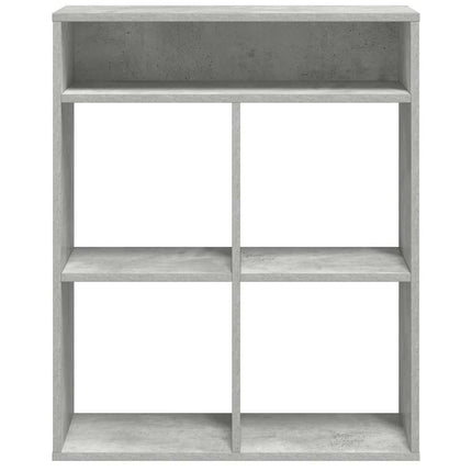 bogreol 66x31x80 cm konstrueret træ betongrå