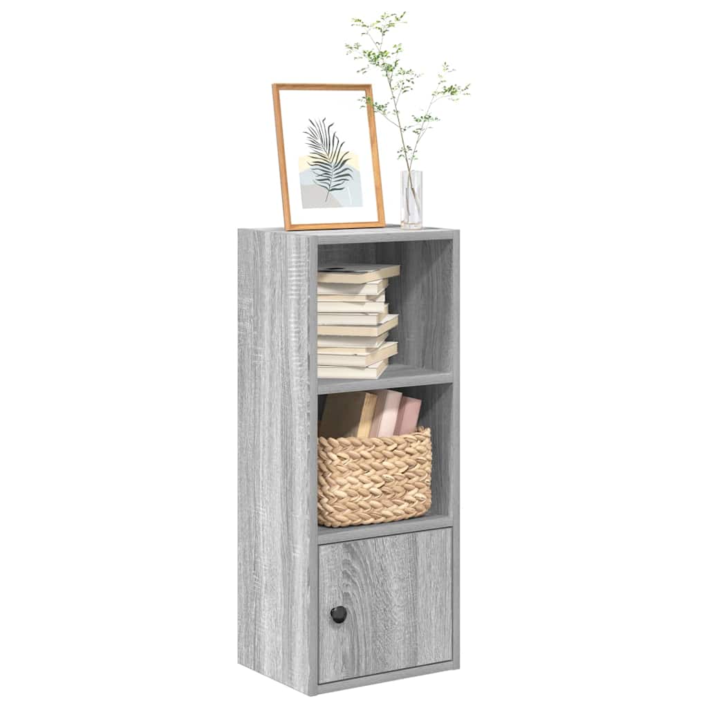 Bogreol med dør 31×24×77 cm - grå sonoma-eg, konstrueret træ