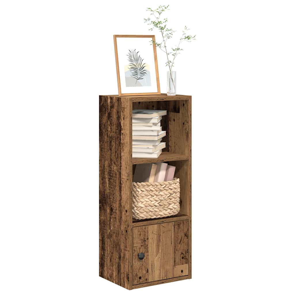 Bogreol med dør 31 × 24 × 77 cm - konstrueret træ, antikt træ