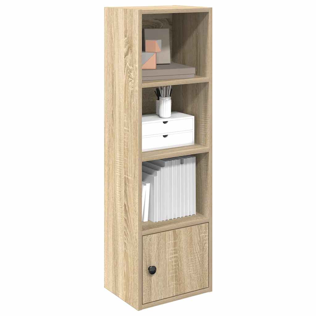 Bogreol med dør 31 × 24 × 102 cm - konstrueret træ i sonoma-eg