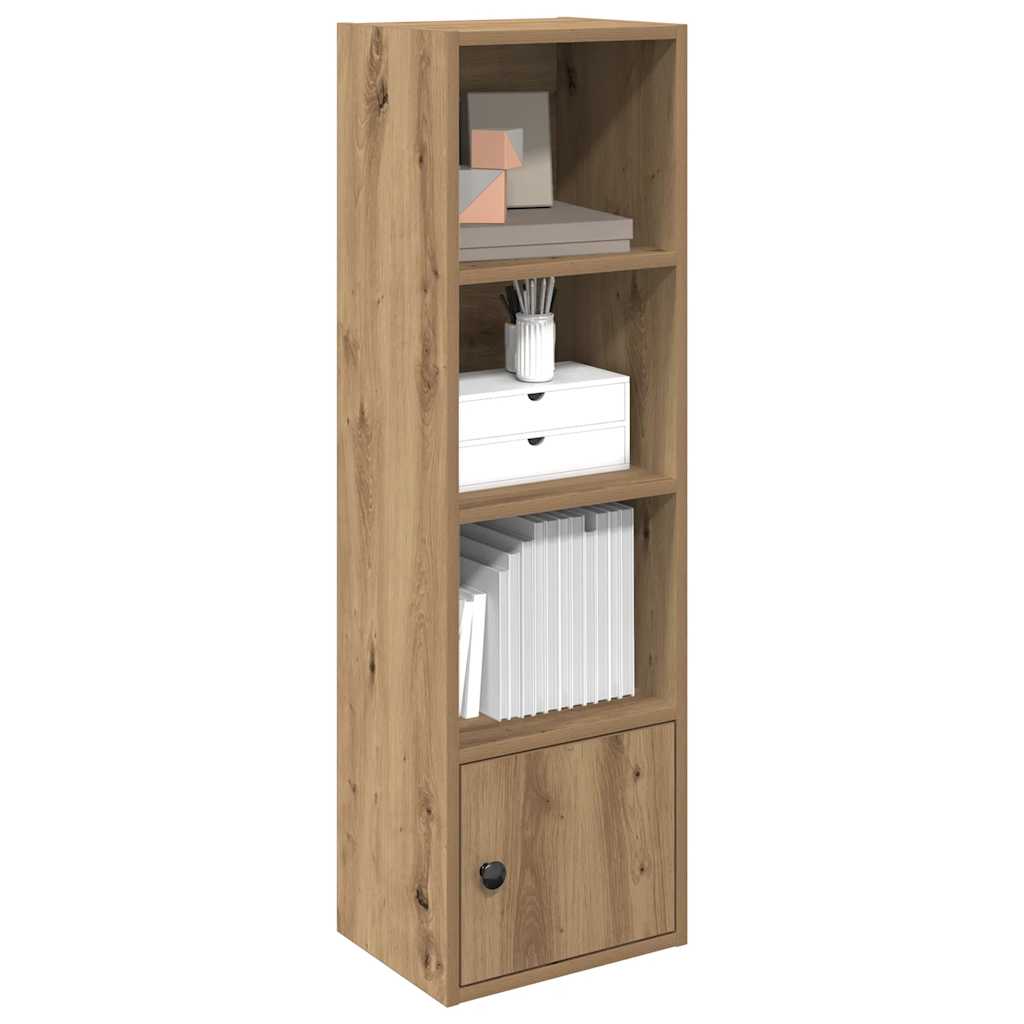 Bogreol med dør 31×24×102 cm - konstrueret træ i kunsteg
