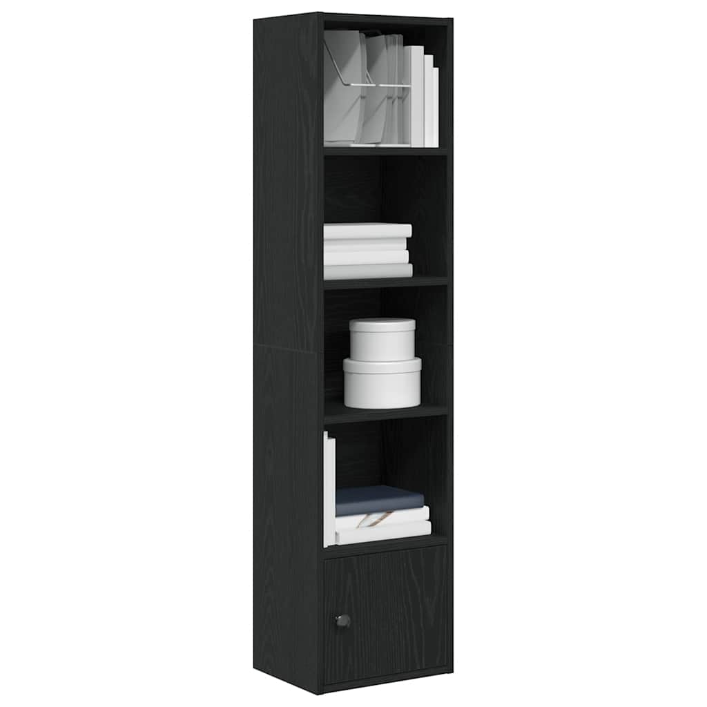 Bogreol med dør 31 × 24 × 127 cm - konstrueret træ, sort eg